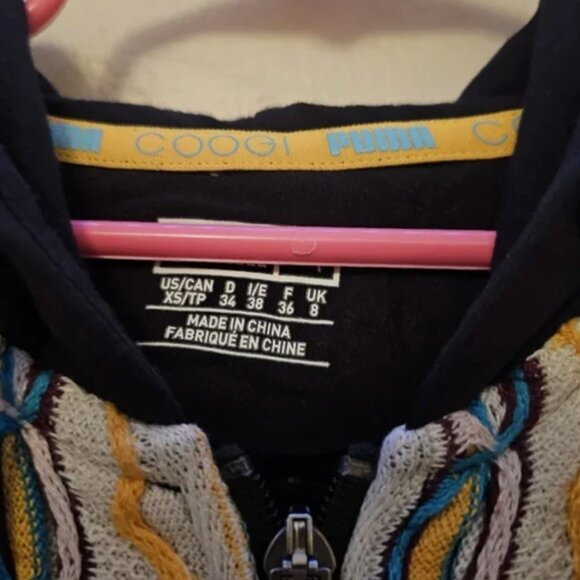 New Puma X Coogi Sweatshirt Jumpsuit Romper Womens XS Black Blue Knitted Hoodie - Picture 5 of 10